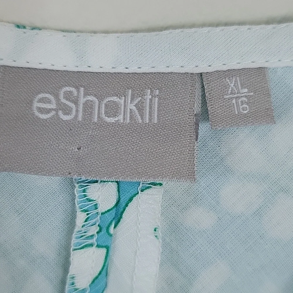 Eshakti Blue Floral Retro Sleeveless Dress Size XL/16
